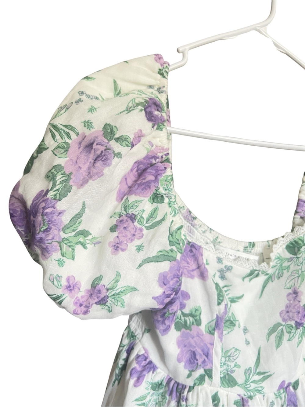 Altar’d State Floral Cottagecore Baby Doll Mini Dress SZ S Purple Wht Coquette - Picture 7 of 11
